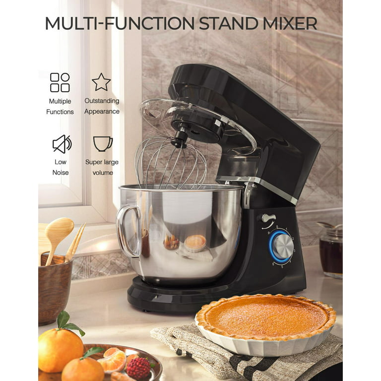 Kitchen Countertop Tilt-Head Food Mixer, Household Stand Stainless-Steel  Dough Mixer w/6 Speeds, 7.5QT Mixing Bowl, Overheat Protection, Black