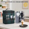 thumbnail image 3 of ZIATUBLES Dark Green Grid Print Ice Cream Maker Machine Dust Cover with Front Pocket, Open Bottom Design for Easy Slip-On Use, Stain Resistant Polyester Kitchen Appliance Decor, 3 of 6