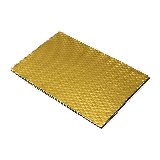 Ofertas Únicas 2 Pcs 74.8mil 1.9mm 1.29sqft Alfombrilla de Sonido para Automóvil de Caucho Butílico para Capó de Barco 11.81"x7.87" Tono Dorado Rombo