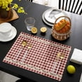 thumbnail image 3 of Western Texas Star Retro Placemats Set of 6, Country Vintage Red Beige Plaid Placemats for Dining Table, Place Mats for Kitchen Tabletop, Waterproof Wipeable Dining Table Mats Set, 3 of 9