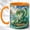 Orange, variant on Teal Dragon Family Coffee Mug, Fantasy Castle Mug, Ceramic 11 oz