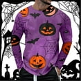 thumbnail image 2 of Tshirts Shirts For Men Halloween Cartoon Printed Crew Neck Long Sleeve Comfortable Tops Casual Loose Mens T-Shirts C L, 2 of 4