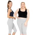 thumbnail image 2 of Stretch Is Comfort Women's Cotton Knee Length Leggings Heather Gray 3X, 2 of 6