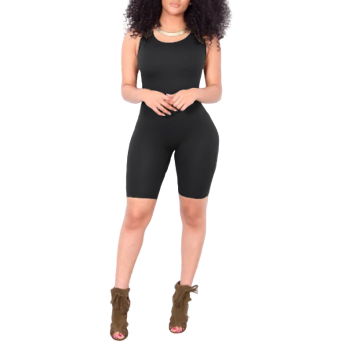 Women Sleeveless Yoga Bodycon Romper Jumpsuit Playsuit Sport Fitness