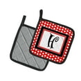thumbnail image 2 of Carolines Treasures CJ1012-HPTHD Letter H Initial - Red Black Polka Dots Pair of Pot Holders, 7.5HX7.5W, multicolor, 2 of 2