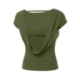 thumbnail image 6 of MYAOYI Womens Tops Summer Short Sleeve Backless T Shirt Low Open Back Slim Fit Casual Stretchy Basic Tee Top, 6 of 8