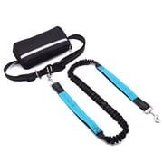YeewayVeh Hands Free Dog Leash with Adjustable Waist Belt & Zipper Pouch, Shock Absorbing Bungee & Dual Handle for Running, Walking