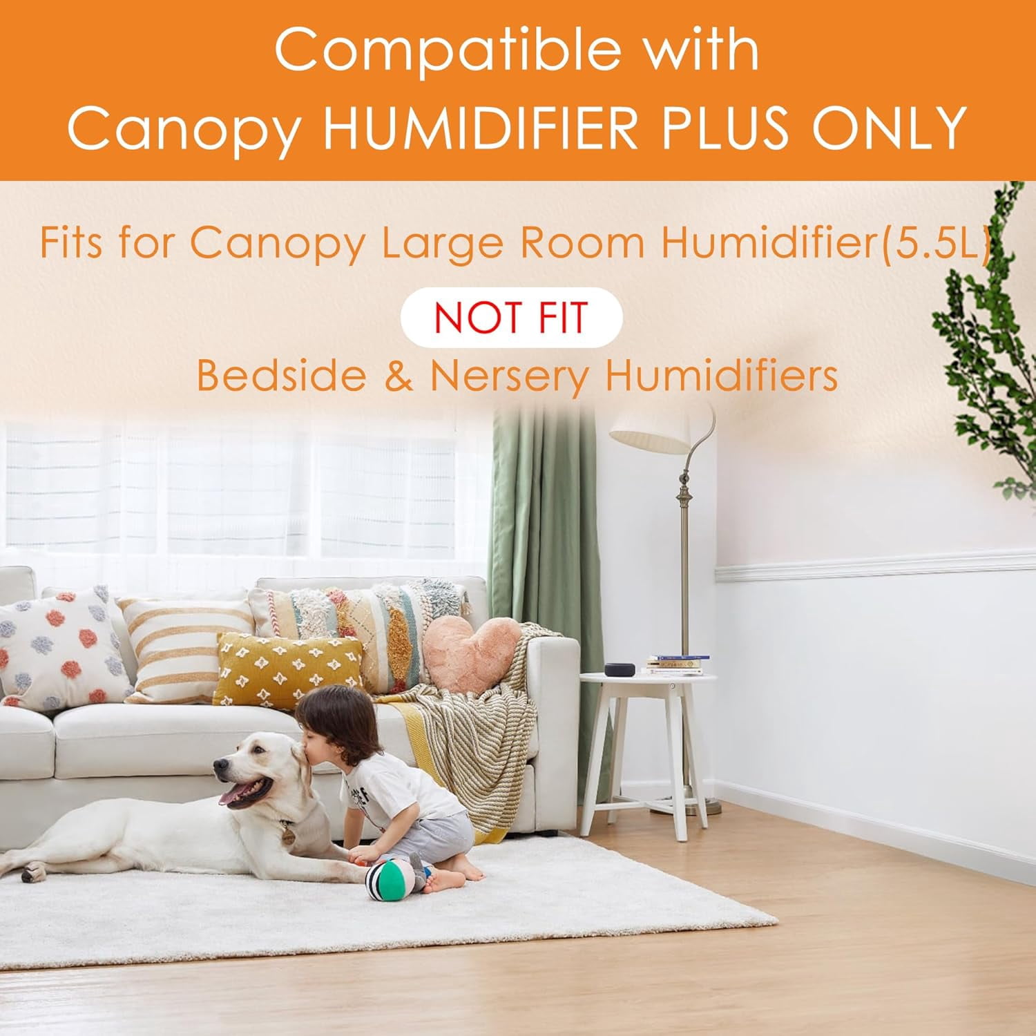 4 Pack Large Room Humidifier Filters  Wick Compatible with Canopy Plus ONLY 5.5L Efficient Water Softening