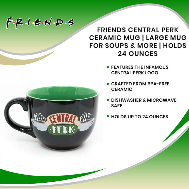 Friends Central perk Travel Coffee Mug W/ Green lid, Dishwasher & Microwave  Safe