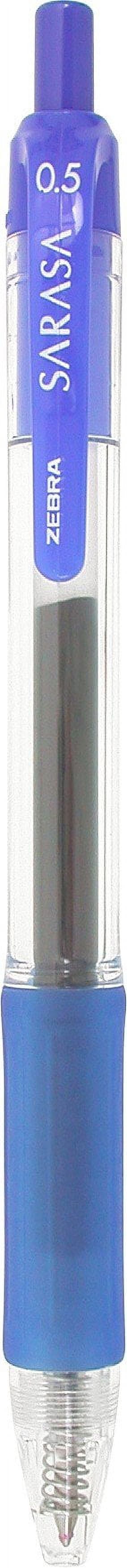 Zebra Sarasa Retractable Gel Ink Pens, Fine Point 0.5mm, Blue, Rapid Dry Ink, 12-Count