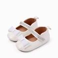 thumbnail image 2 of KPOPLK Baby Girls' Flats Bowknot Non-Slip Toddler Girls Dress Shoes Princess Wedding Shoes Ballet Flats for Girls Size 5,White, 2 of 9