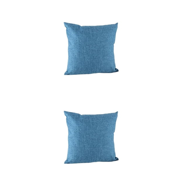 Cateissary Fundas de almohada decorativas de lino y algodón, funda de almohada, funda de cojín, sofá cama, accesorios de sala de estar, azul, Azul 50x50cm 2piezas