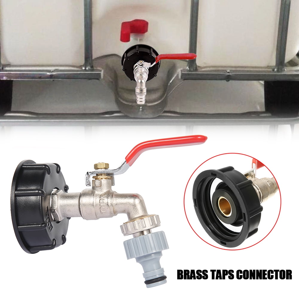 IBC Outlet Tap,Miuline IBC Tank Cap with Brass Tap u0026 1/2 Snap On Connector  Water Butt Hose Pipe - Walmart.com