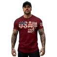 thumbnail image 5 of Mens 250 Anniversary USA Shirt Crew Neck Tops American Flag Tshirt Short Sleeve Tee Patriotic 1776-2026 Shirts 250th Anniversary Shirt Mens Tops Wine XXXL, 5 of 5