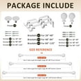 thumbnail image 4 of Ridicili 5/8" Telescoping Double Curtain Rods with Reticulated Ball Finials, White, 84"-120", 5/8 Inches Front and 1/2 Inches Back Double Window Drapery Rod, 4 of 6