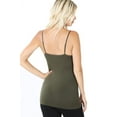 thumbnail image 3 of Womens Seamless Nylon Solid Cami Long Tank Top, 3 of 7