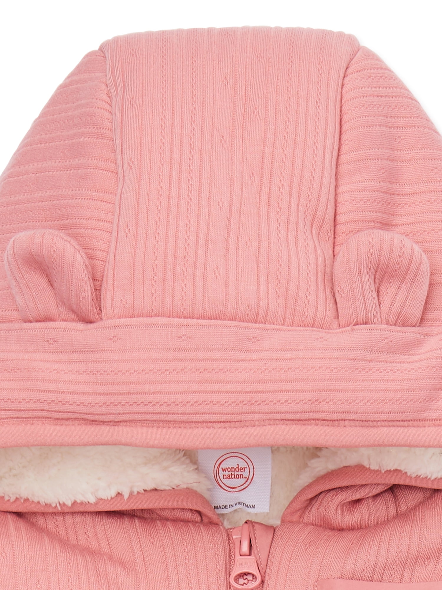 Wonder Nation Baby Hooded Pointelle Pram, Sizes 0M-24M