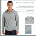 thumbnail image 7 of vastwit Men's Full Zip UPF 50+ Shirt Hooded Light Jacket Long Sleeves Sun Protection Rash Guard for Grey L, 7 of 7