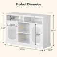 thumbnail image 2 of Modern Coffee Cabinet with Led Lights, White Bar Cabinet with 2 Glass Doors, Coffee Bar Cabinet with Adjustable Shelves, Wine Cabinet with Wine Racks for Kitchen, Dining Room, Living Room, 2 of 6