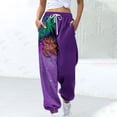 thumbnail image 2 of Ousvtion Mardi Gras Sweatpants for Women Carnival Graphic Print Trousers Drawstring Elastic Waisted Pants Loose Fit Sparkly Sweatpant with Pocket Clearance Saving,A01-Multicolor,XX-Large, 2 of 5