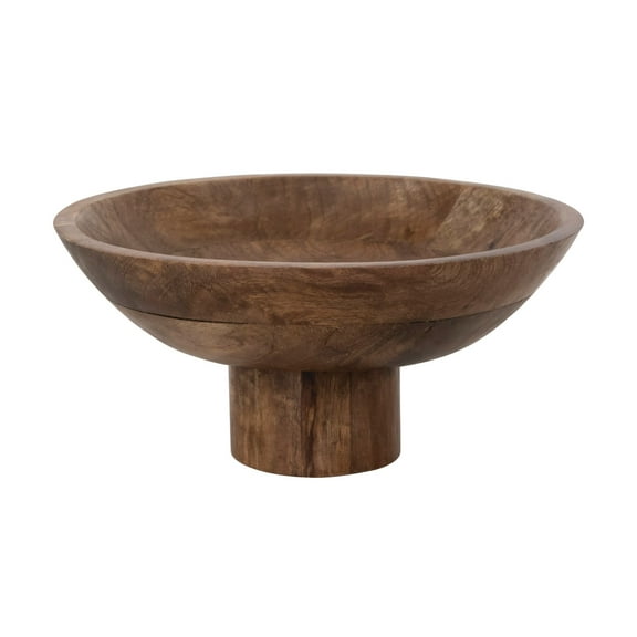 Bloomingville Mango wood footed bowl, Walnut Finish