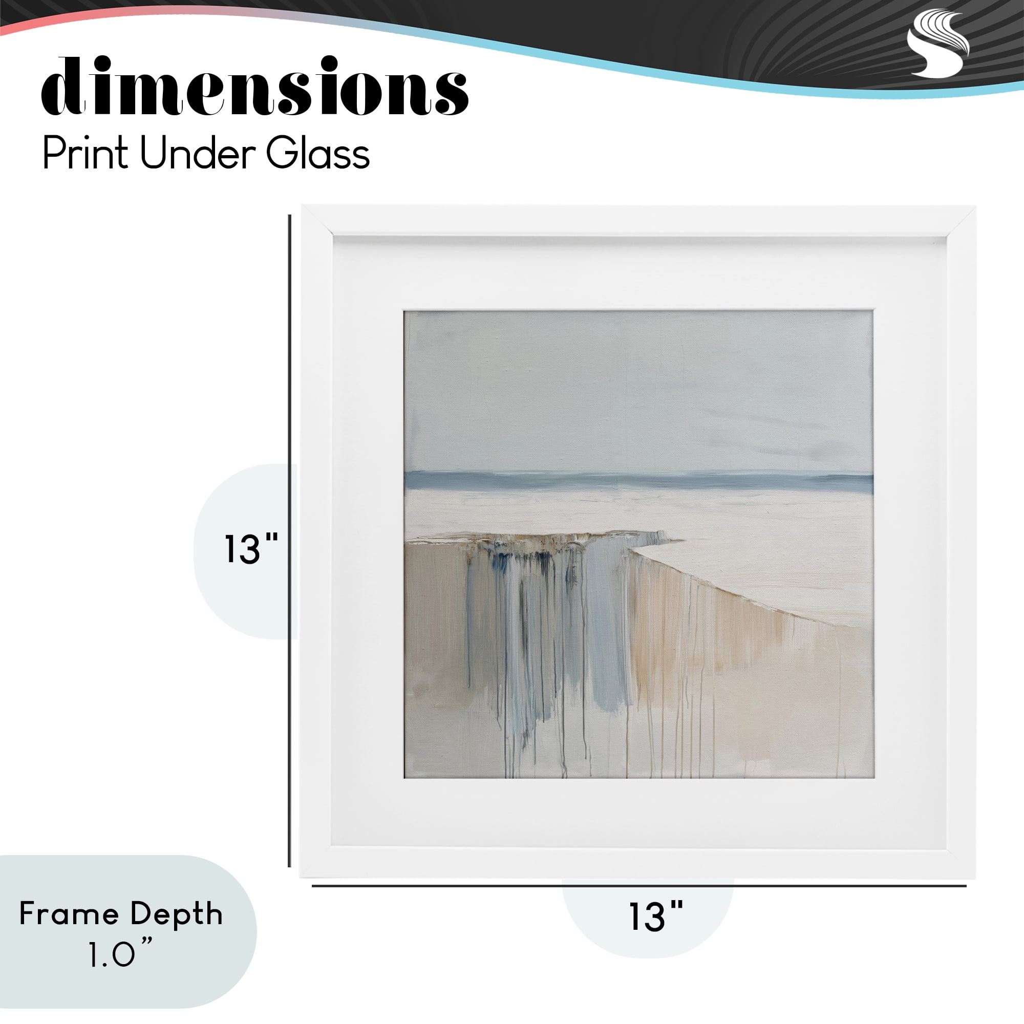 Stupell Industries Precipice Neutral Abstraction White Framed Print Under Glass, design by Svetlana Aleynikova
