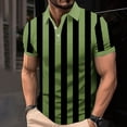 thumbnail image 7 of VgaVtl Men Polo Shirts Big and Tall Summer Short Sleeve Mens Shirts Running Green Casual Button Striped Shirts, 7 of 7