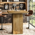 thumbnail image 5 of Finmind 39.4" H Square Bar Table, Industrial Counter Height Dining Table, Small High Top Bistro Pub Cocktail Table for Kitchen Nook, Home Bar, Coffee Corner, Natural Oak, 5 of 7