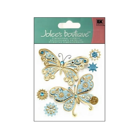 Jolees Boutique Steampunk Butterflies Dimensional Stickers Multi-Colored