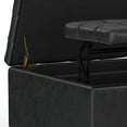 thumbnail image 5 of Simpli Home Harrison 30 inch Wide Transitional Square Small Coffee Table Storage Ottoman in Distressed Black Vegan Faux Leather, 5 of 15