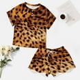 thumbnail image 4 of Leopard Print Pattern Print Women'S Pajamas Set Summer Sleepwear Sets 2 Piece Lounge Set, 4 of 7
