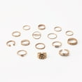 thumbnail image 4 of CILENON Gold Engagement Rings for Women 15Pcs Women Bohemian Rings Knuckle Rings Set Gem Crystal Rings Joint Knot Ring Sets for Teens Party Fesvital Jewelry Thumb Rings for Women (Gold,One Size), 4 of 6