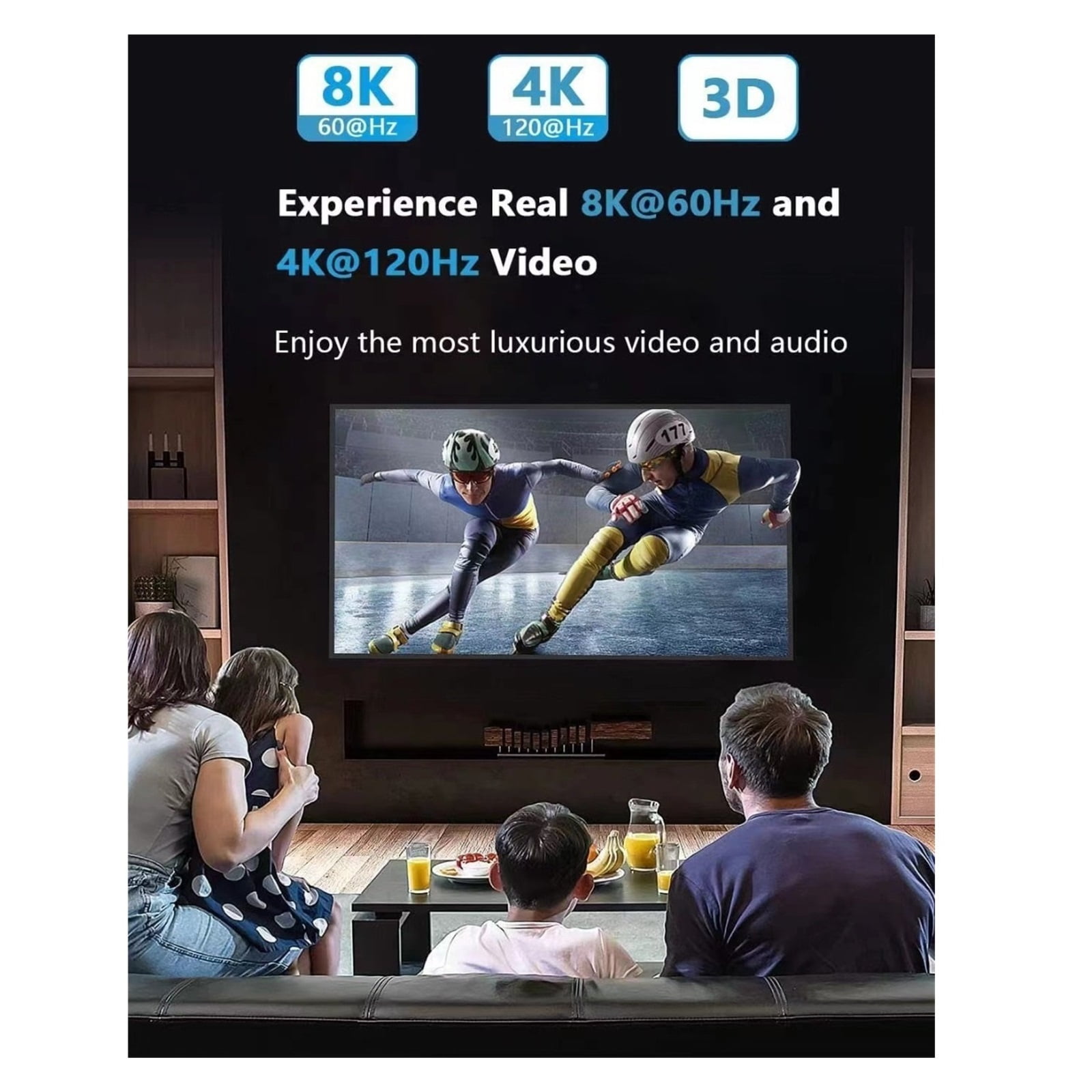 8K 60Hz Compatible Switch 3 Input 1 Output KVM Switches 3D 3 Port VIdeo Switcher Hub 4K 120Hz ,High Image Resolution