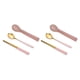 thumbnail image 3 of Yuarrent Juego de cubiertos Cubiertos Utensilio de viaje de acero inoxidable 304 Las reuniones familiares incluyen vajilla con estuche Rotgold 2Conjunto, 3 of 6