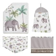 thumbnail image 2 of Watercolor Elephants 4 Piece Brushed Microfiber and Cotton Crib Bedding Set Boy or Girl Gender Neutral Unisex by Sweet Jojo Designs, 2 of 6