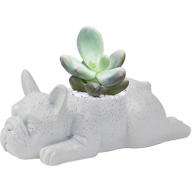 high quality Dog Resin Plant Pot, French Bulldog Succulent Planter Pot, for Indoor Cute Ornaments Home Office Desk Decor Gift