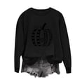 thumbnail image 4 of ZunFeo Womens Black Pumpkin Graphic Fall Sweatshirt Crew Neck Long Sleeve Pullover for Hall-oween Thanksgiving,Size S, 4 of 6