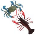 thumbnail image 1 of OUNONA 2pcs Fake Cooked Shrimp Model Fish Tank Plastic Crab Simulation Office Terrarium, 1 of 8