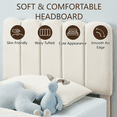 thumbnail image 2 of Boucle Upholstered Bed Frame, Platform Bed with Wave Headboard for Boys/Girls, Solid Wood Slat Support, No Box Spring Needed, Noise Free, Easy Assembly, 2 of 5