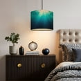 thumbnail image 5 of Linen Drum Lampshades Underwater Scene Bubbles Sunbeams 13"x13"x10" Light Shade for Table Lamps Floor Lamps Drum Lamp Shades Lampshade Replacement Assembly Required, 5 of 8