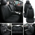 thumbnail image 4 of Aotiyer Universal Black, PU Leather, Full Surround, Front Rear Seat Covers, 2 Pieces, 4 of 5