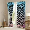 thumbnail image 3 of Feelyou Leopard Zebra Print Curtains Pack of 2 (42x84 Each) for Women, Fashion Princess Bow-tie Curtains Blackout, Blue Pink Stripes Bedroom Curtains, Black Out Curtains Decor, 3 of 6
