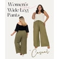 thumbnail image 3 of CASSIE LIZ Pants Plus Size Womens Green Lounge Yoga Pants Knit Palazzo Summer Athletic Pants Casual Workout Wide Leg Pants Fashion Loose Fit Drawstring Exercise Pants with Pocket XL 14W 16W, 3 of 7