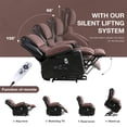 thumbnail image 3 of Lift Recliner Chair, LEGAHOME Electric Power Lift Recliner for Elderly with Heat Therapy and Massage, Oversized PU Leather Recliner Chair with 23" Wide Seat，Cup Holders, USB Port, Black & Brown, 3 of 10