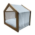 thumbnail image 2 of Cartoon Pet House, Counting Sheep Pattern Sleeping Monsters Dreams Moon Design, Outdoor & Indoor Portable Dog Kennel with Pillow and Cover, 5 Sizes, Pale Blue White, by Ambesonne, 2 of 5
