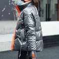 thumbnail image 5 of Augper Women's Winter Fashion Short Glossy Loose Stand Collar Cotton Jacket Coat, 5 of 9