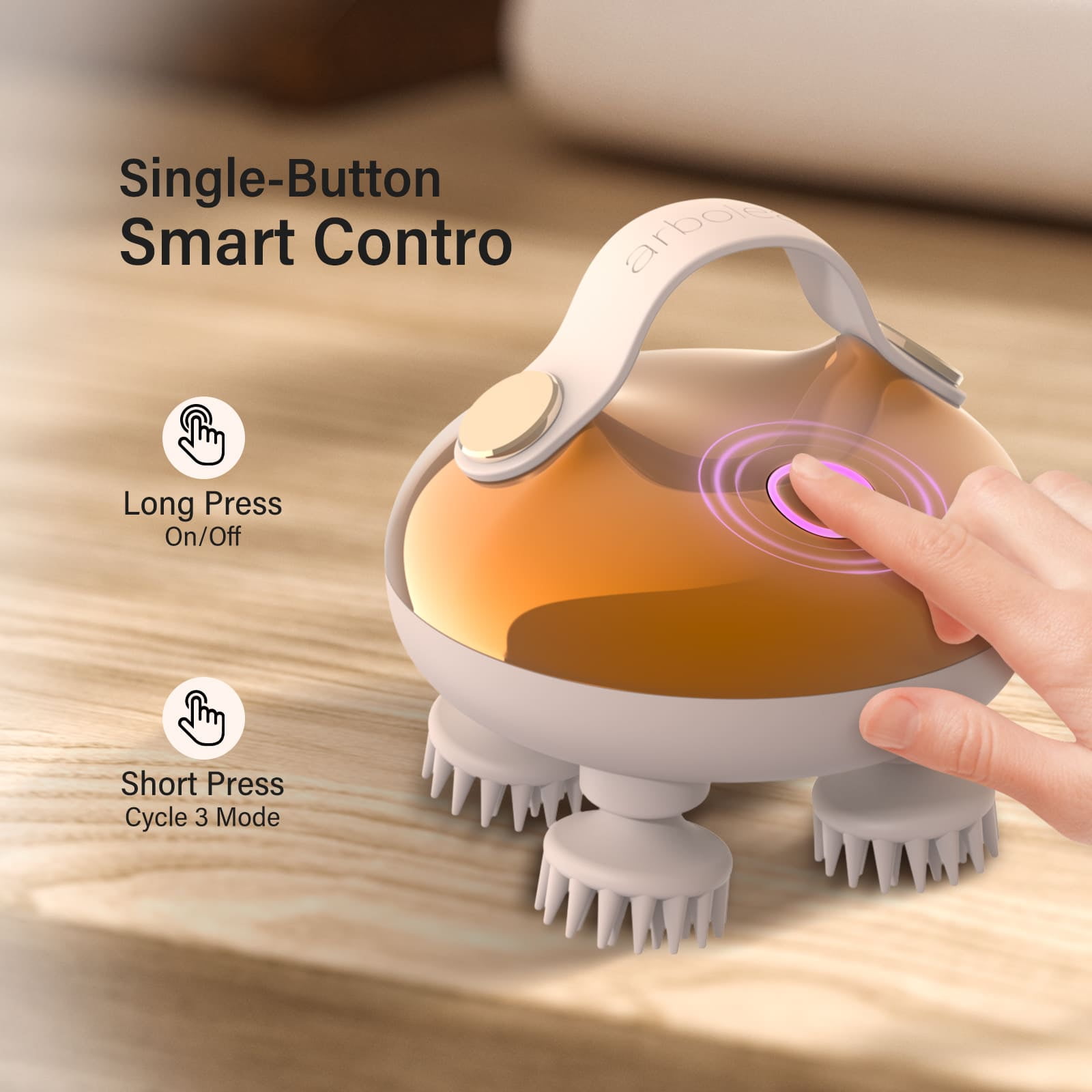 Arboleaf Electric Scalp Massager Waterproof Head with 8 Removable Claws