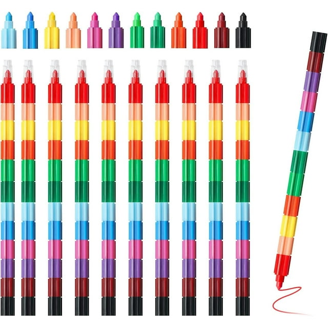 Lápices de colores apilables JAMW juego de lápices de colores de punta de arco iris para niños