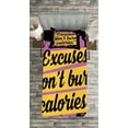 thumbnail image 3 of Ambesonne Fitness Quilted Bedspread Set 2 Pcs, Gym Motivation Modern, Twin Size, Lilac Yellow Black, 3 of 3