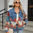thumbnail image 5 of LYMAYTER Womens Washed Denim Jacket Colorblocking Casual Cowboy Outwear Spring Fall Long Sleeves Jeans Jacket S-XL, 5 of 8